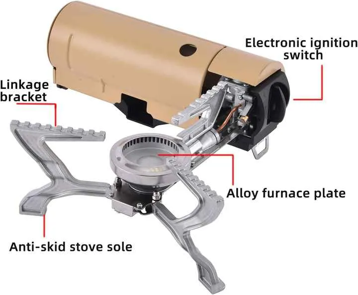 موقد غاز محمول قابل للطي بقوة 2600 واط . 2600W Portable Folding Gas Stove 27.5cm Length