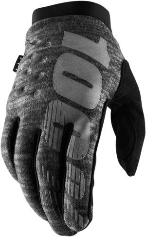 100% Brisker Gloves - Heather Gray - Large 10003-00022