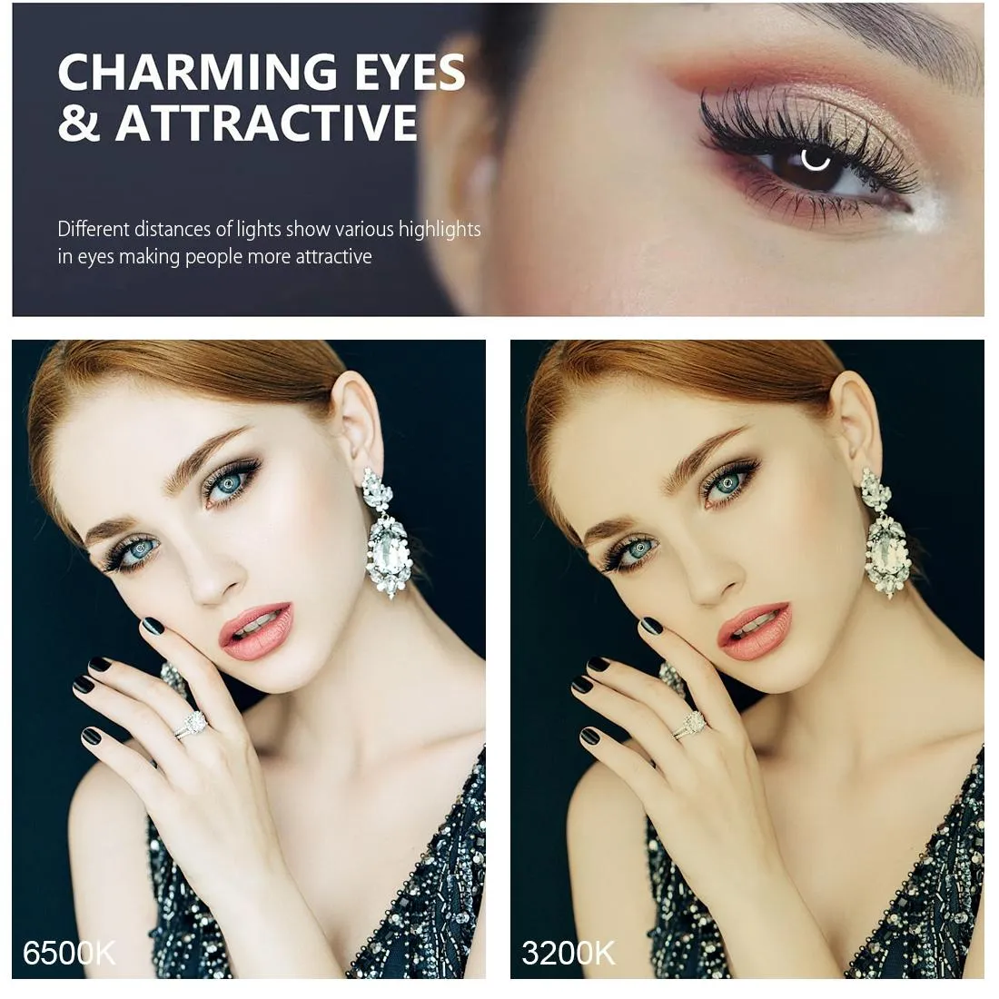 11.8 Led Ring Light with Tripod and Phone Clamp - 3 Modes Dual Colour Temperature Curved Surface - Black