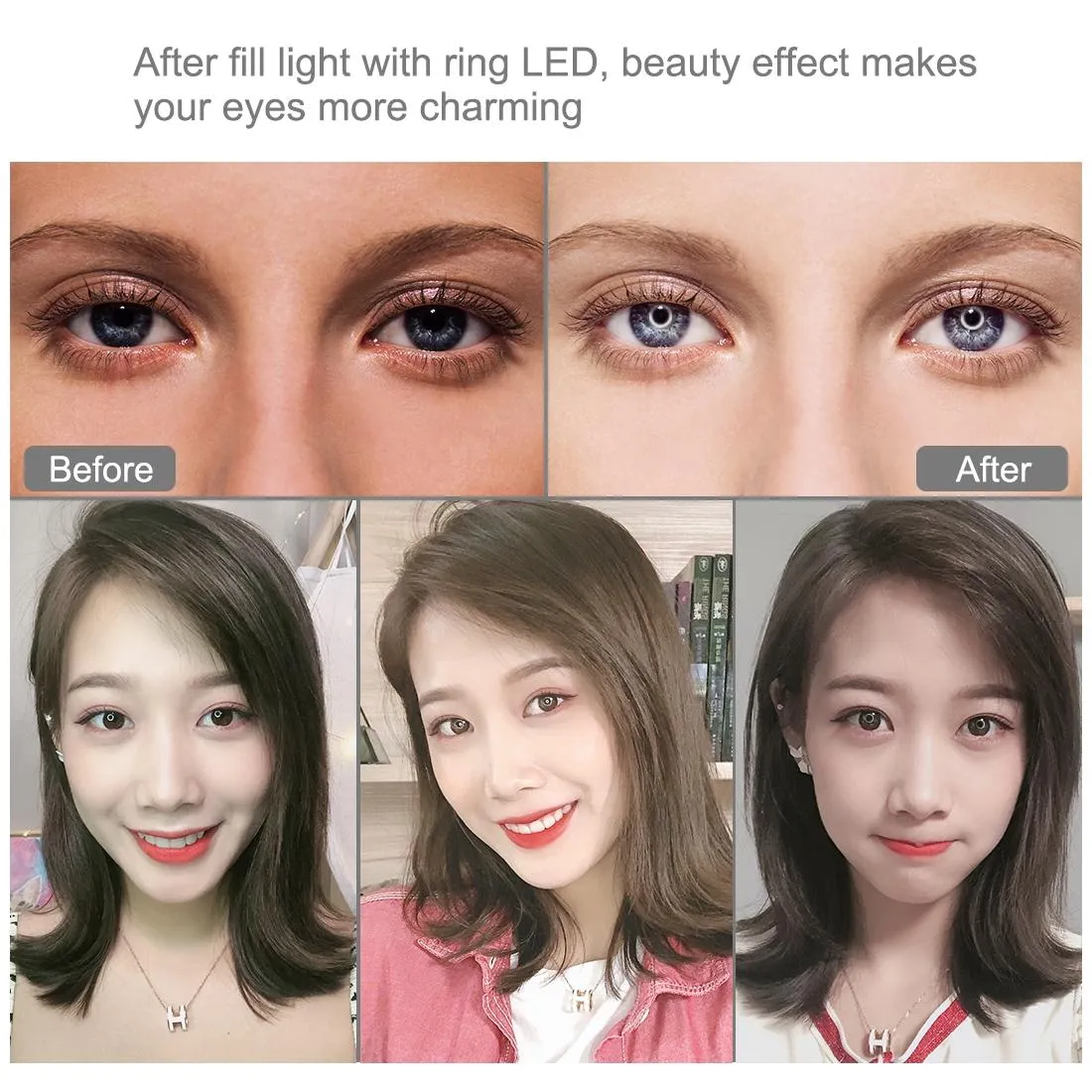 11.8 Led Ring Light with Tripod and Phone Clamp - 3 Modes Dual Colour Temperature Dimmable - Black