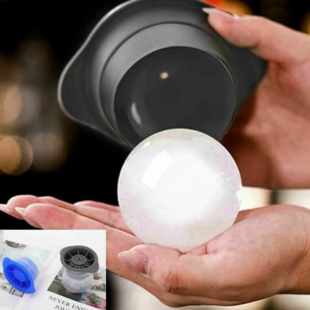 2PCS Silicone Ice Ball Mold | Sphere Cube Maker Mould | Jelly Whiskey Cocktail