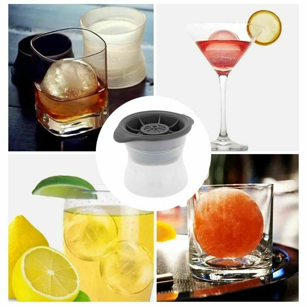 2PCS Silicone Ice Ball Mold | Sphere Cube Maker Mould | Jelly Whiskey Cocktail