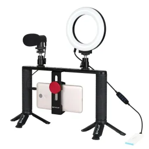 4-In-1 Vlogging Kit With 4.7 Ring Light Mic Tripod & Stabilizer