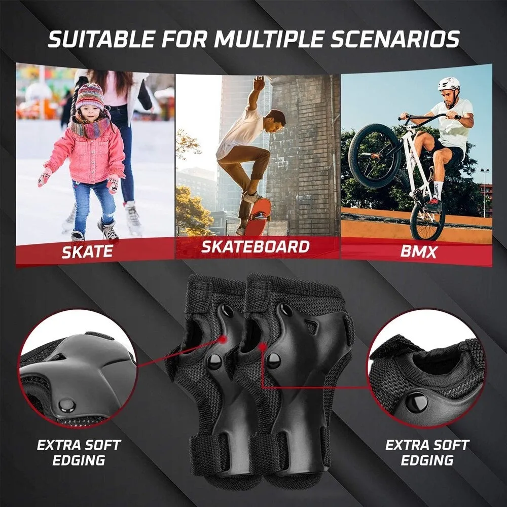 6pcs Adult/child Knee Elbow Pad Wrist Guard Protective Gear Set for Roller Skating Skateboard