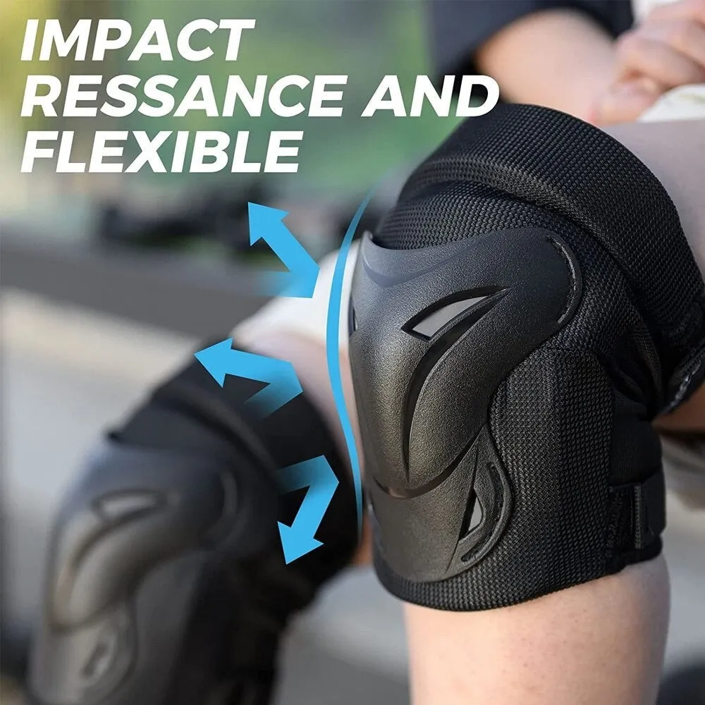 6pcs Adult/child Knee Elbow Pad Wrist Guard Protective Gear Set for Roller Skating Skateboard