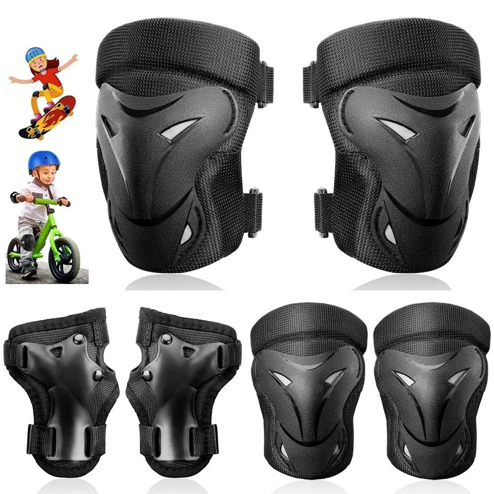 6pcs Adult/child Knee Elbow Pad Wrist Guard Protective Gear Set for Roller Skating Skateboard