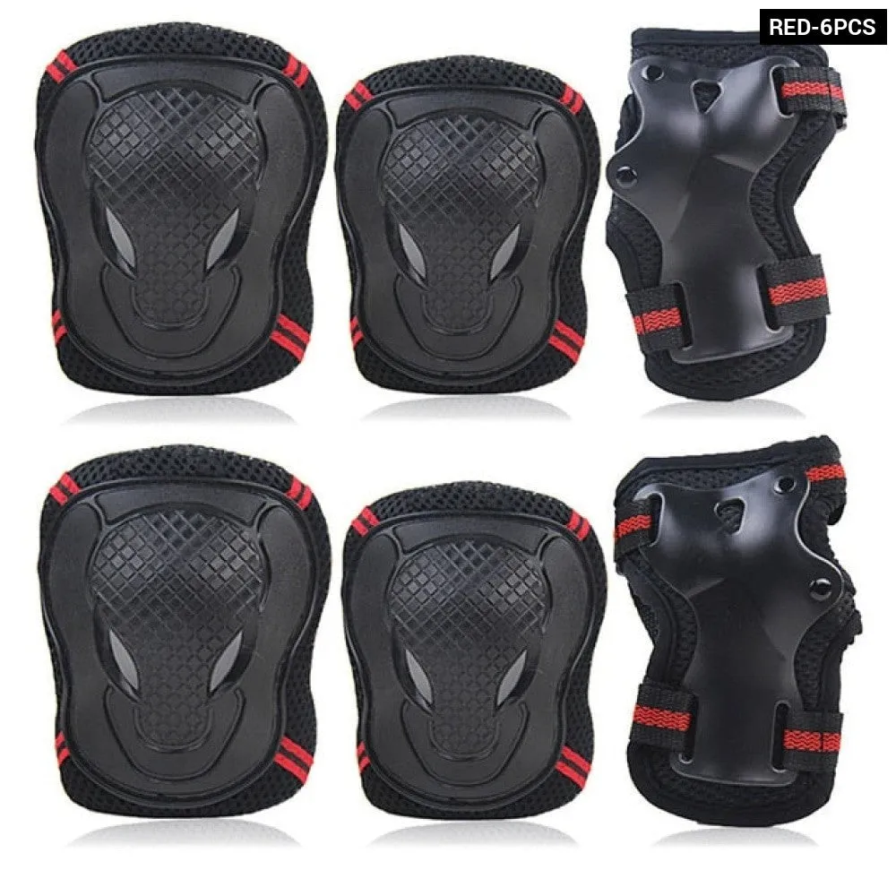 6pcs Adult/child Knee Elbow Pad Wrist Guard Protective Gear Set for Roller Skating Skateboard