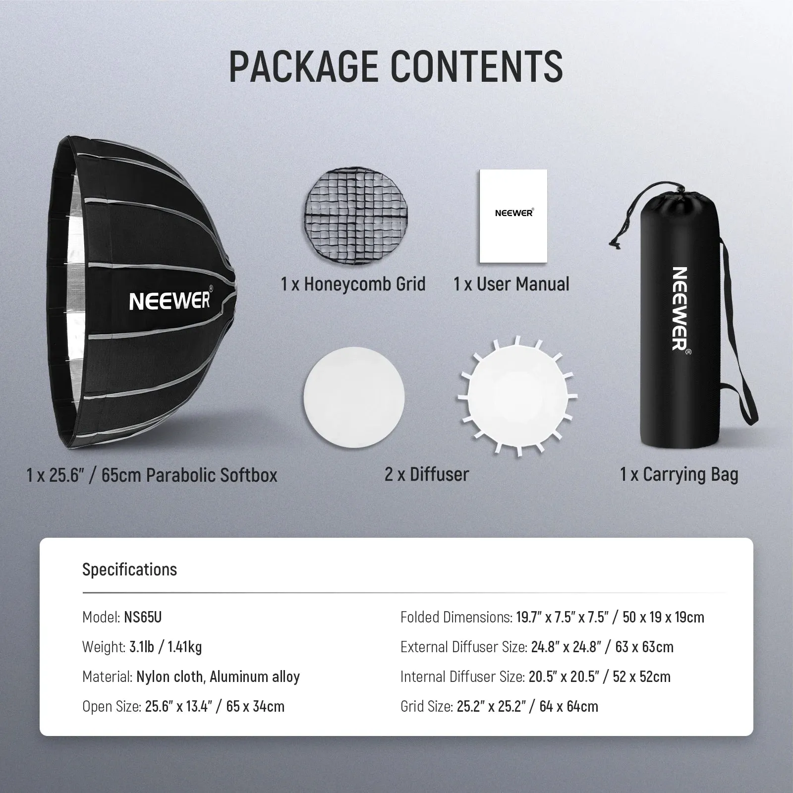 85cm/65cm Softbox Parabolic Hexadecagon with Bowens Mount Quick Setup/fold Like Umbrella for Aputure Godox