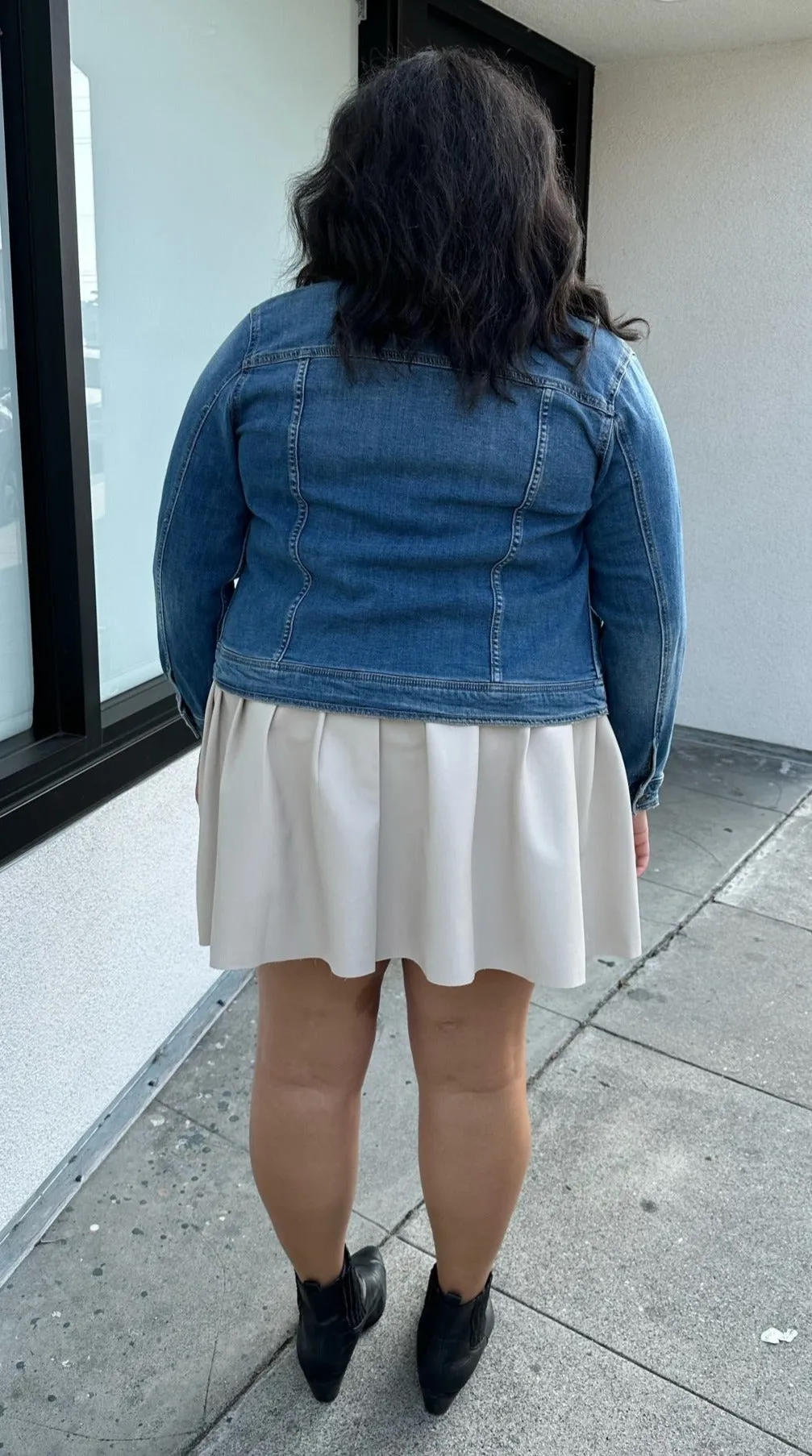 Ava & Viv Medium Wash Denim Jacket, Size 1X