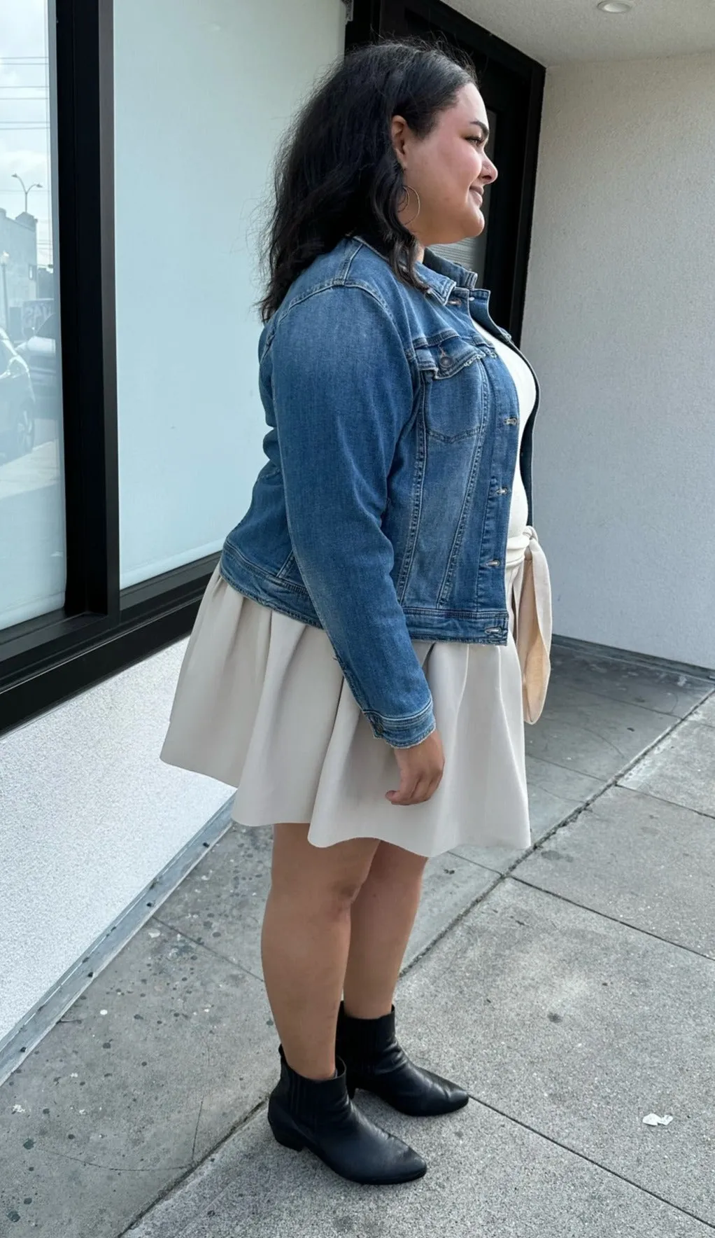 Ava & Viv Medium Wash Denim Jacket, Size 1X