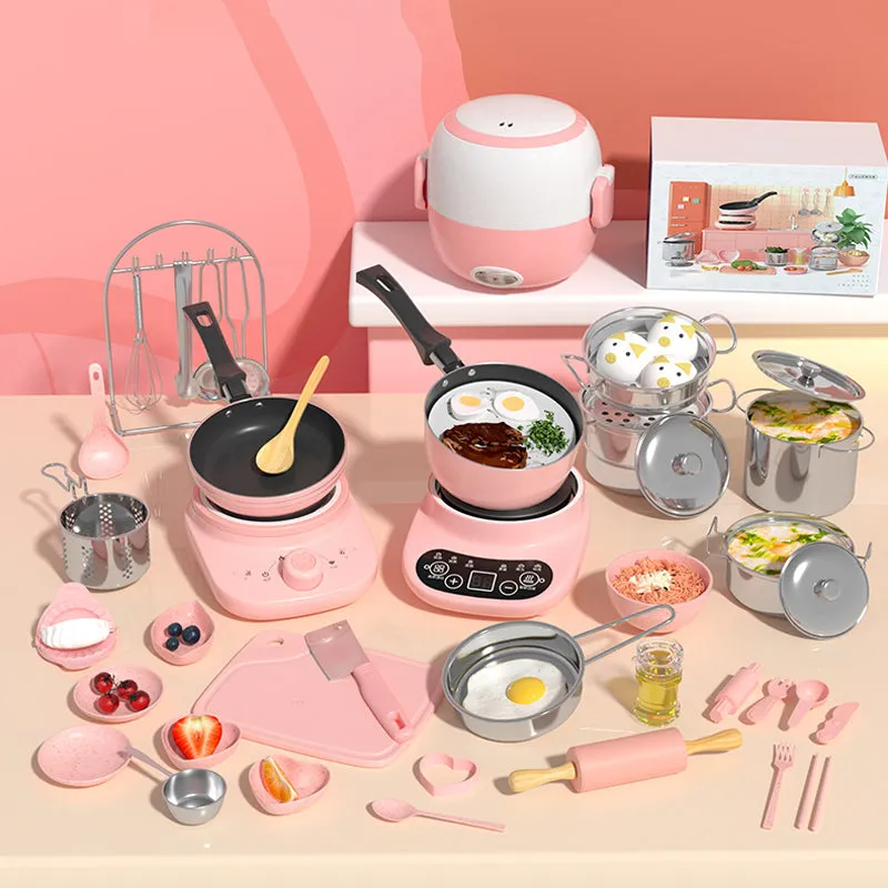 [Best Gift For Kid]Children's Real Cooking Mini Kitchen Toys - 22 PCS Set