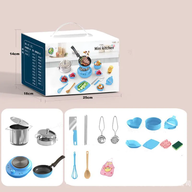 [Best Gift For Kid]Children's Real Cooking Mini Kitchen Toys - 22 PCS Set