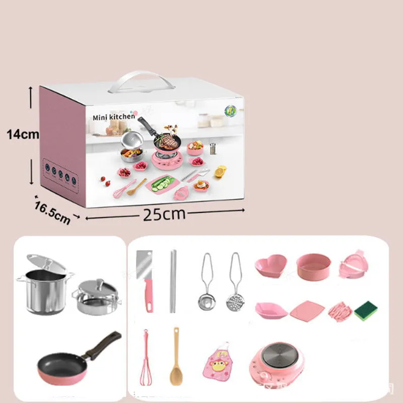 [Best Gift For Kid]Children's Real Cooking Mini Kitchen Toys - 22 PCS Set