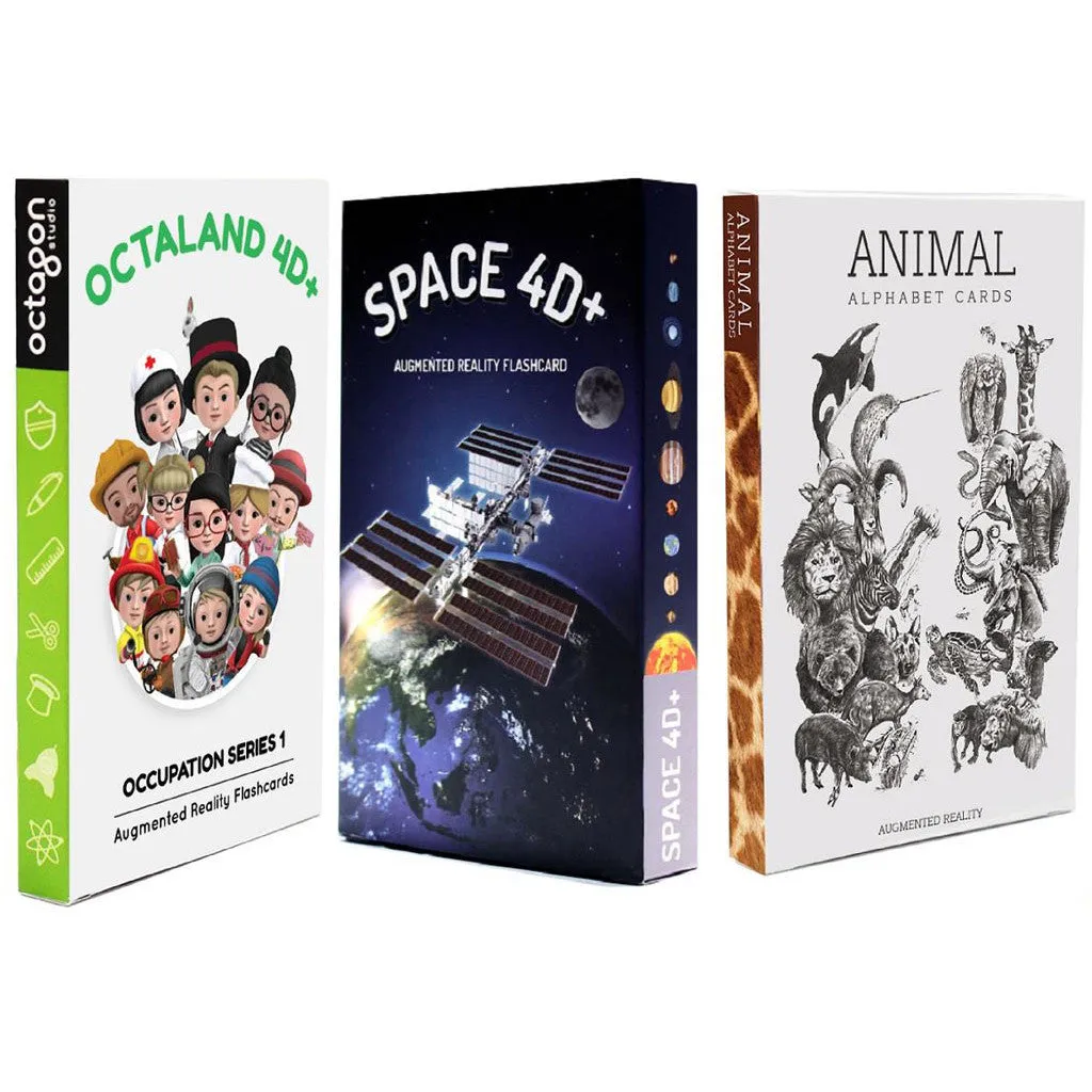 Big Combo 4D  Flash Cards <br> Interactive Augmented Reality Cards, Set of 3