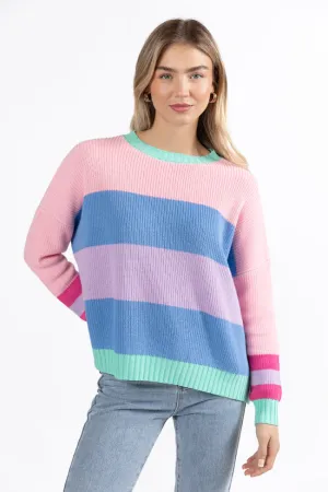 Break The Ice Multi Color Oversized Stripe Sweater  SALE