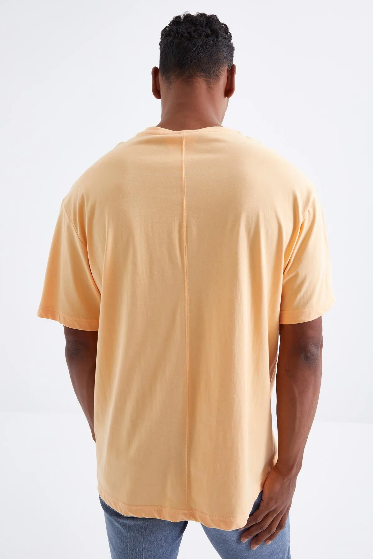 büyük baskili o yaka erkek oversize t-shirt - 88095