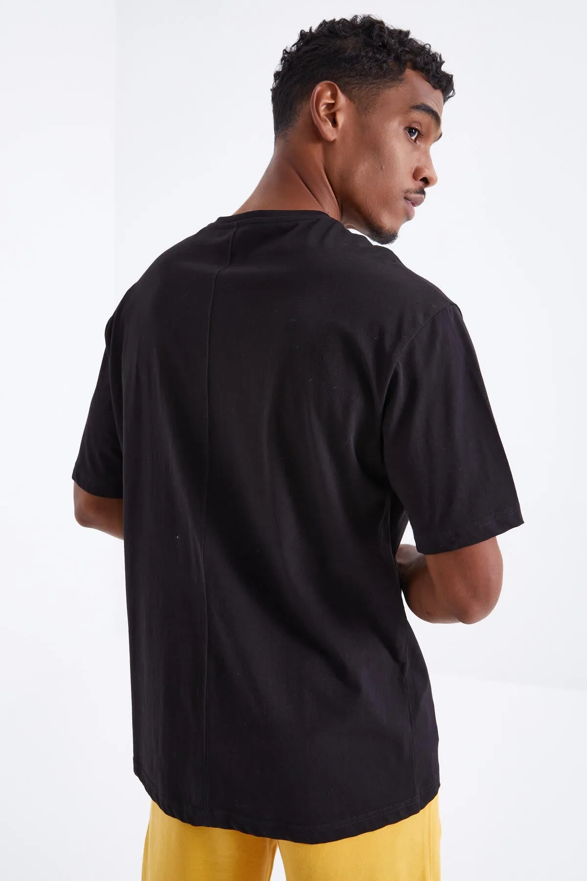 büyük baskili o yaka erkek oversize t-shirt - 88095
