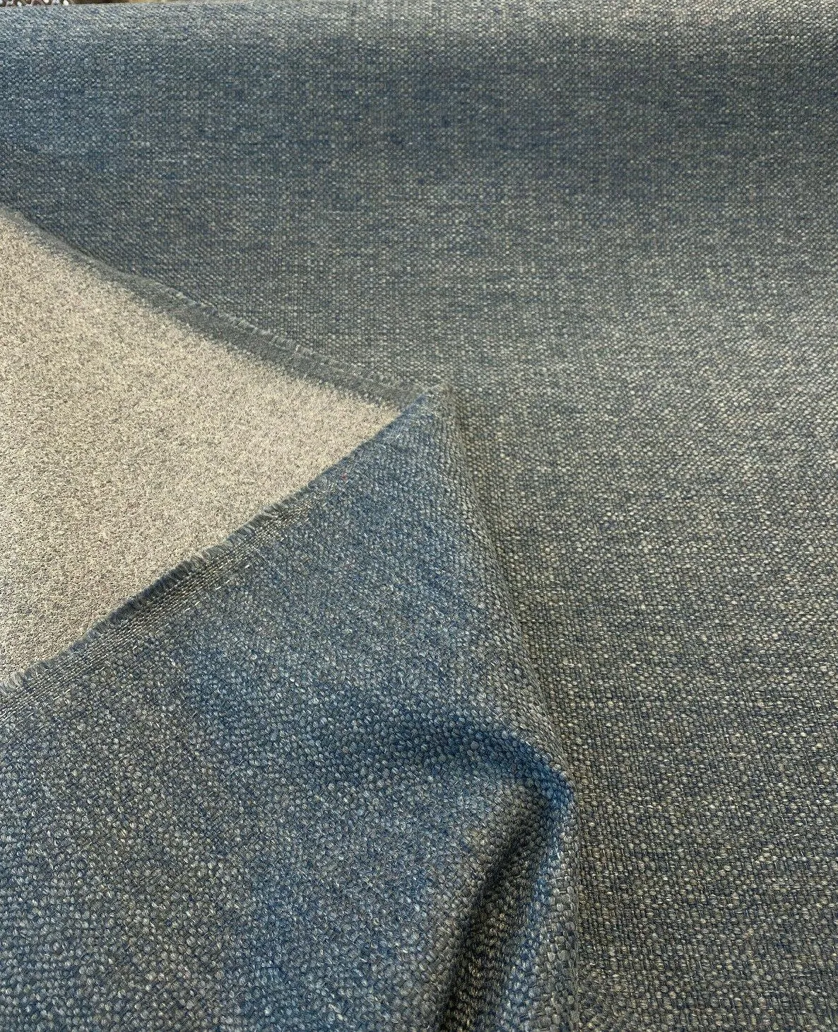 Chenille Performance Sampson Blue Denim Upholstery Fabric by the yard