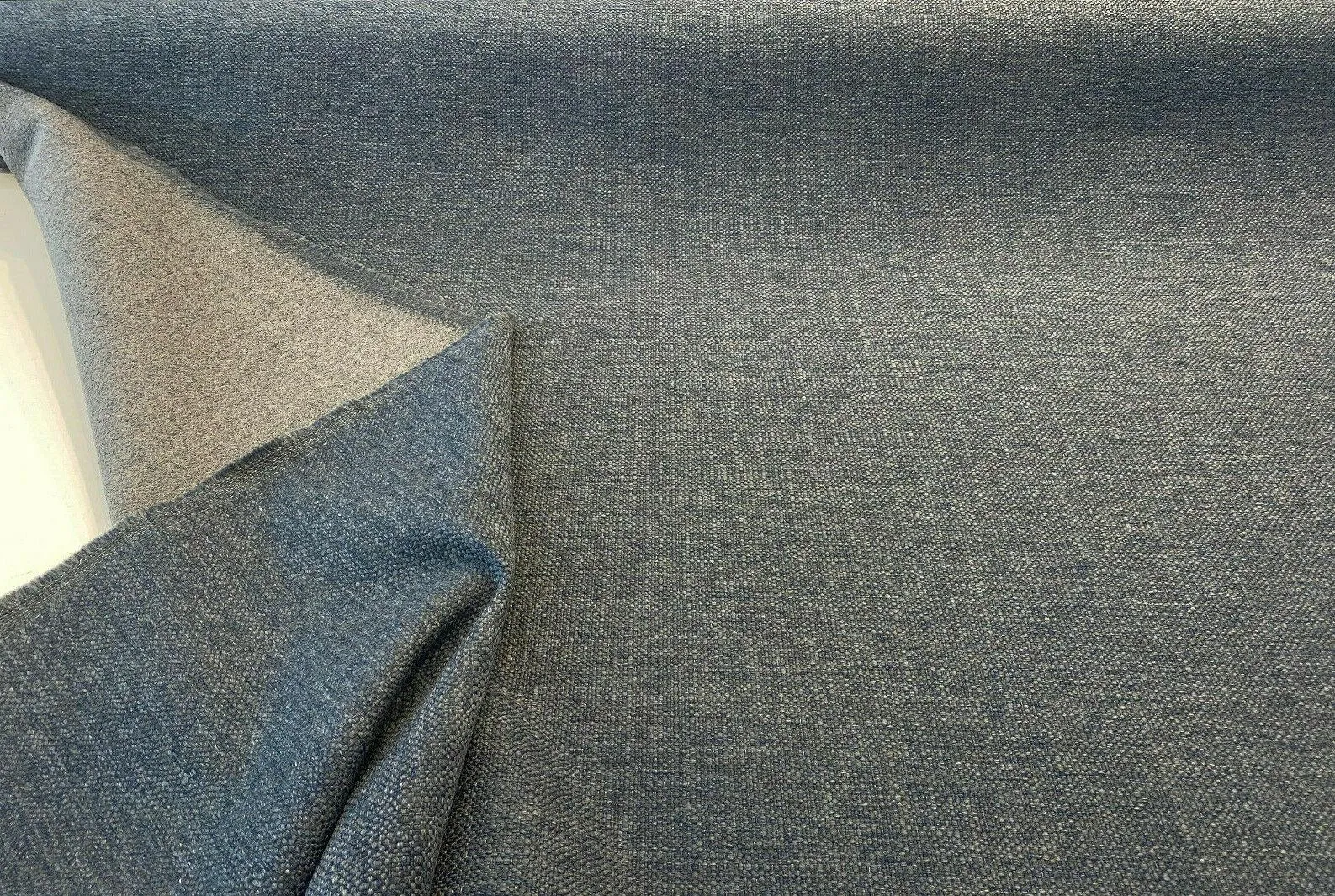Chenille Performance Sampson Blue Denim Upholstery Fabric by the yard