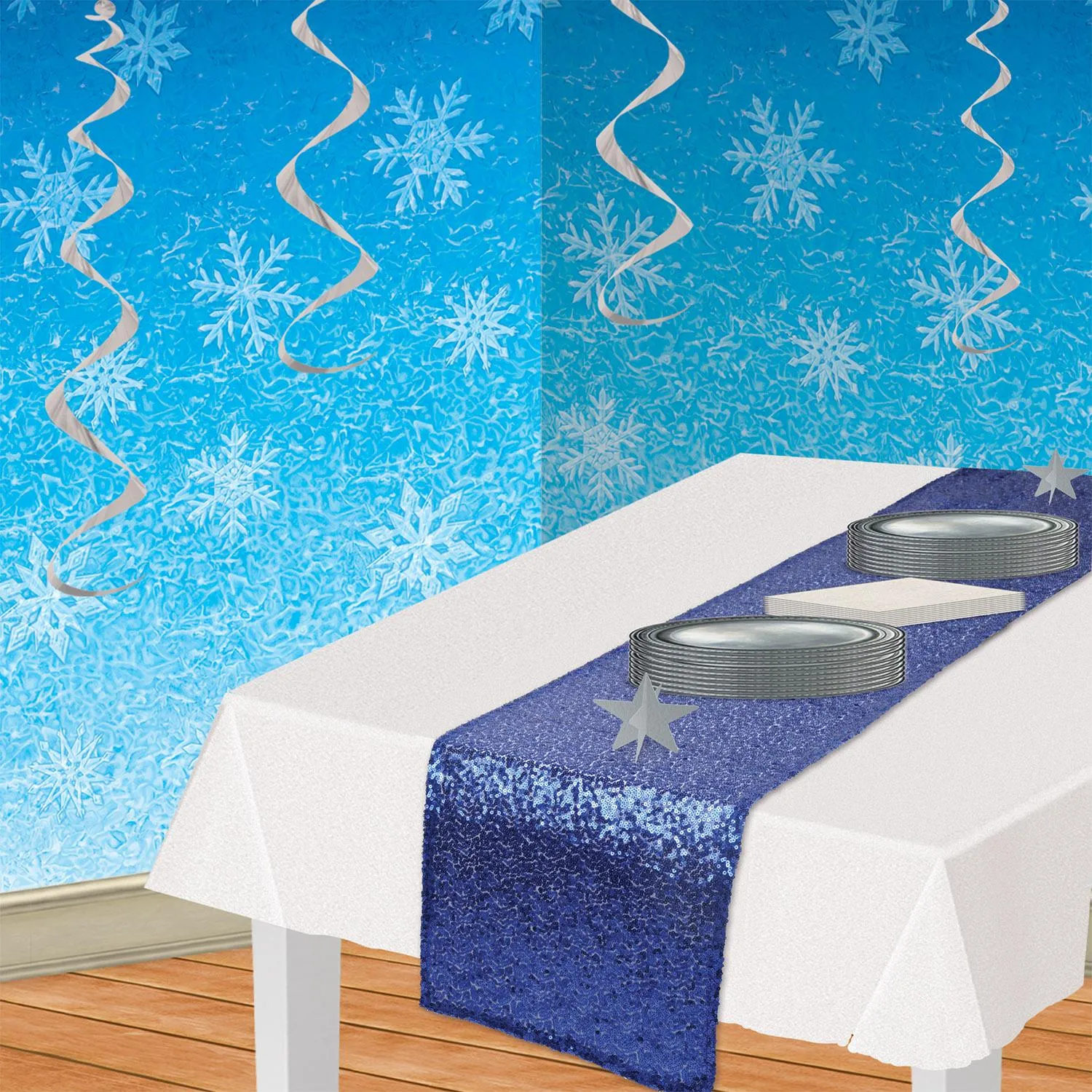 Christmas Snowflakes Backdrop