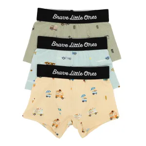 Ice Cream Trucks, Race Cars and Trash Trucks Boxer Brief 3 pack