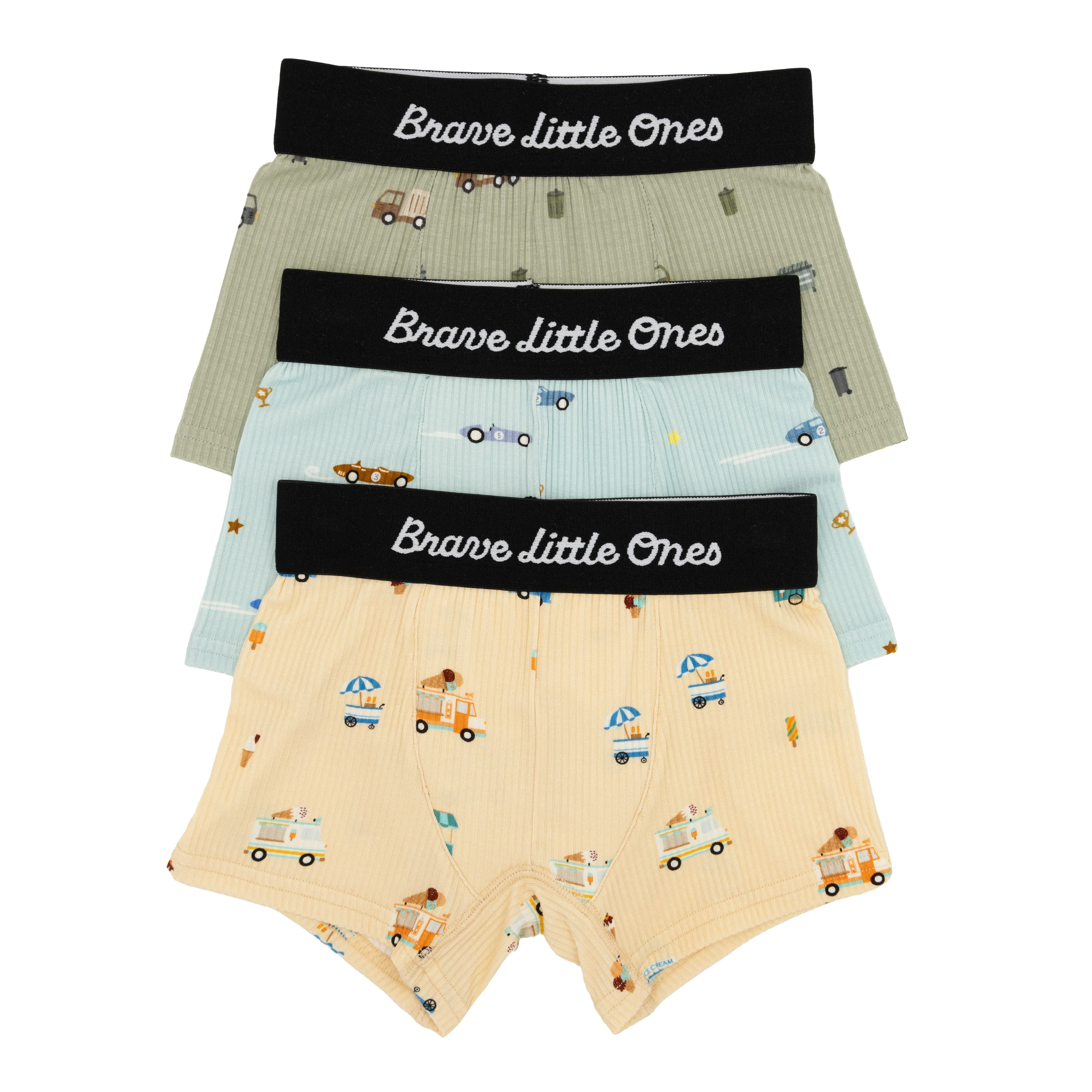 Ice Cream Trucks, Race Cars and Trash Trucks Boxer Brief 3 pack