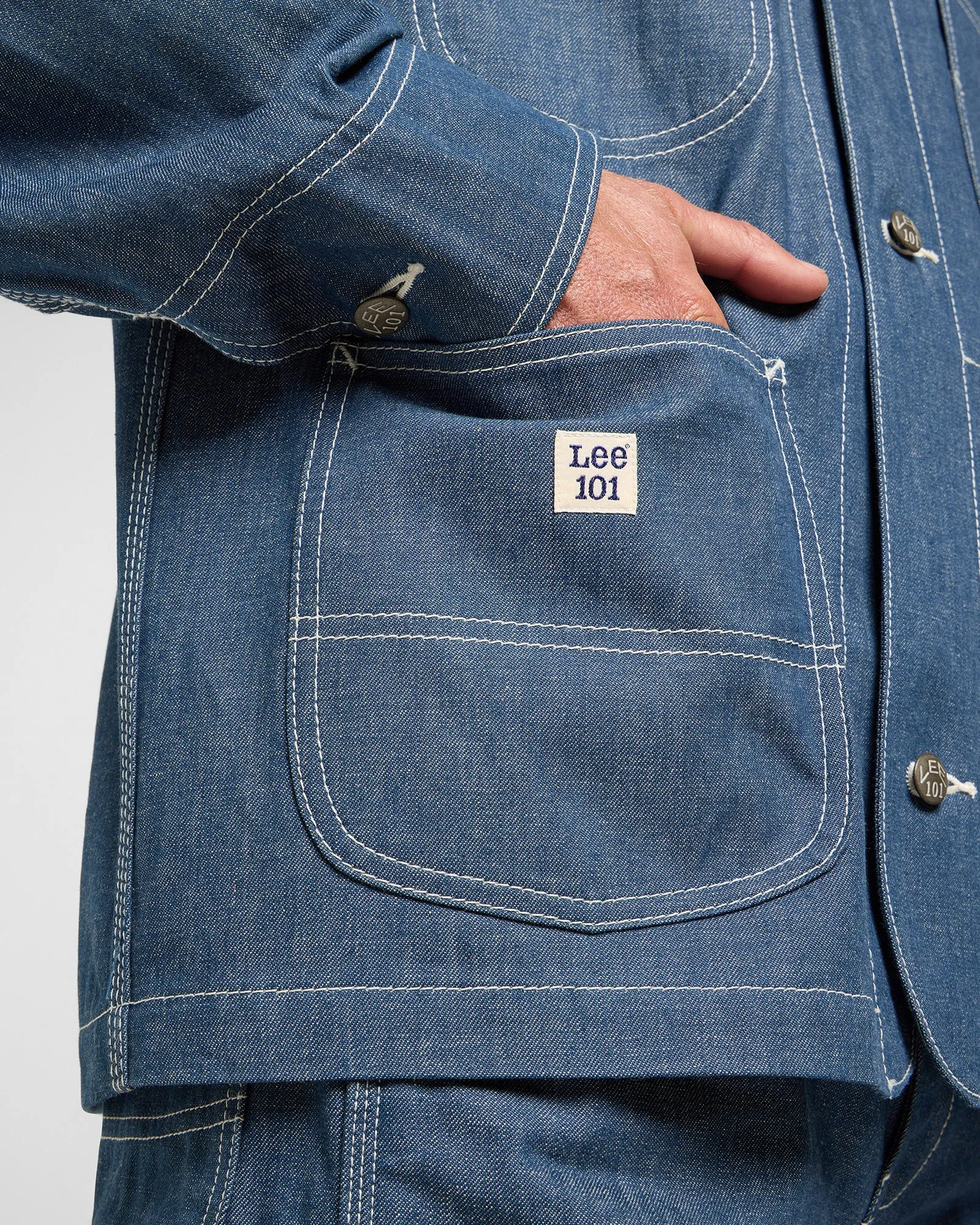Lee 101 31JR Selvedge Denim Chore Coat - Raw