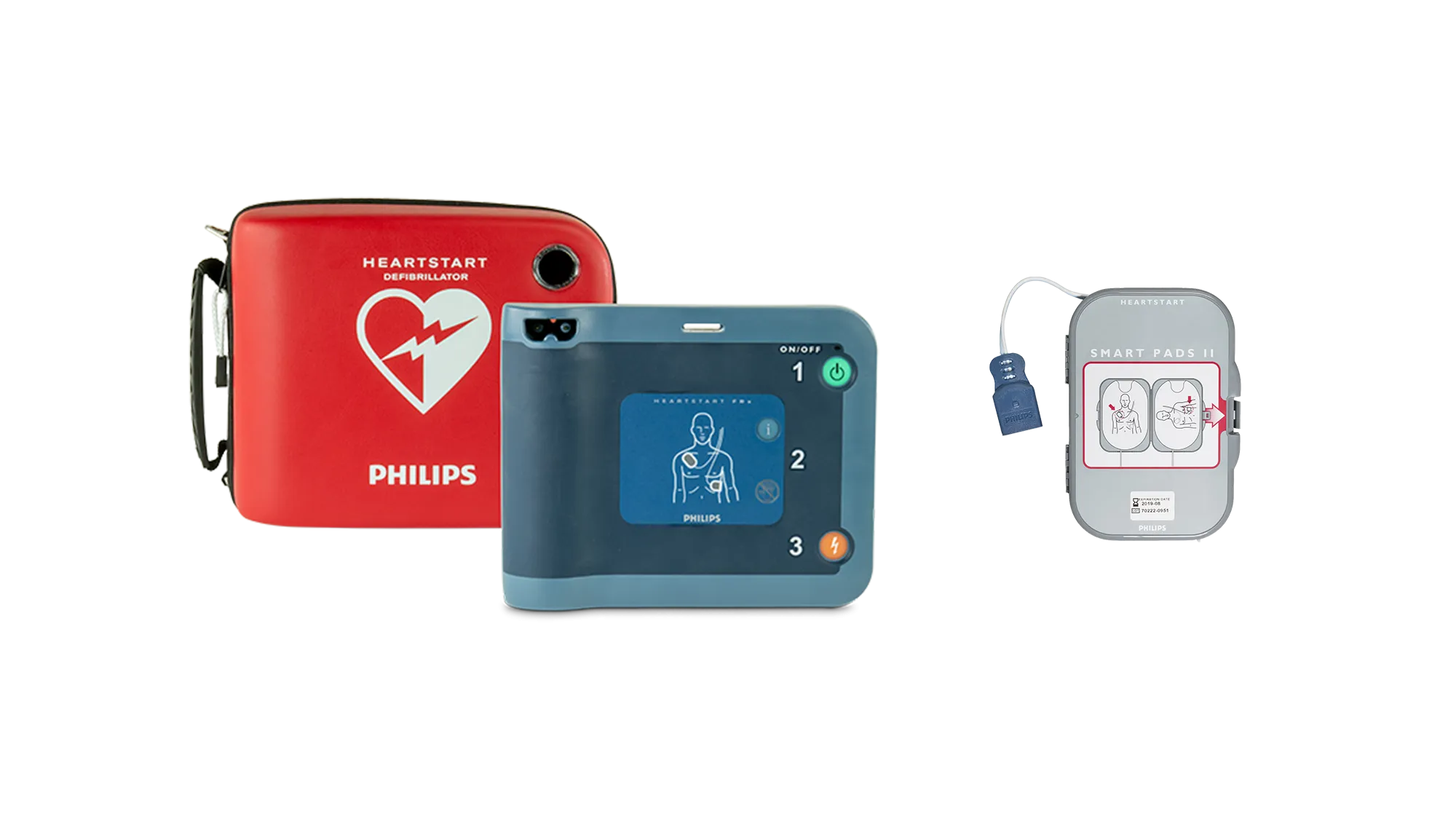 Philips HeartStart FRx Automated External Defibrillator AED with Standard Carry Case, Battery and SMART Pads II(Adults & Children).