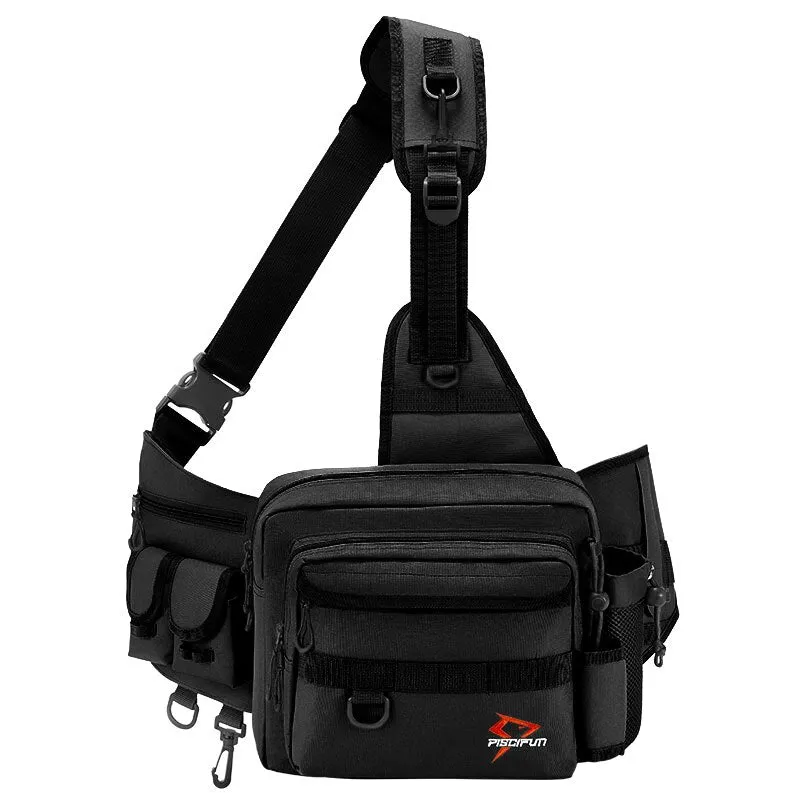 Piscifun Multi-purpose Nylon Sling Bag Water-Resistant Outdoor Fishing Tackle Storage Bag Cross Body Sling Bag
