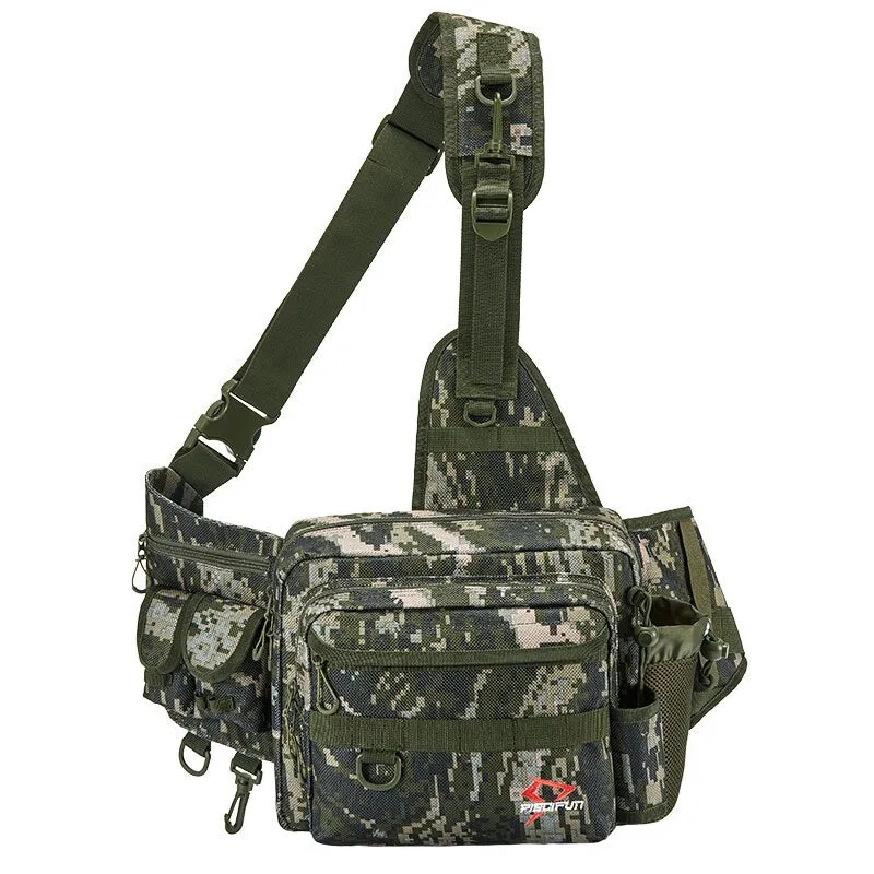 Piscifun Multi-purpose Nylon Sling Bag Water-Resistant Outdoor Fishing Tackle Storage Bag Cross Body Sling Bag