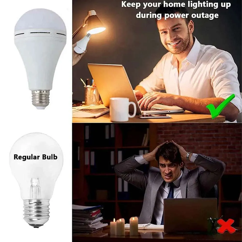 Rechargeable Emergency LED Bulb  9W/12W/15W, E27 Base, Battery Backup