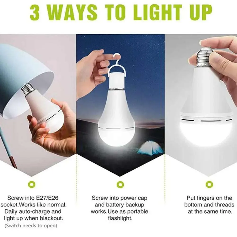 Rechargeable Emergency LED Bulb  9W/12W/15W, E27 Base, Battery Backup